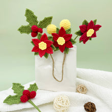 Load image into Gallery viewer, Poinsettia Flower & Holly Leaf Crochet Pattern