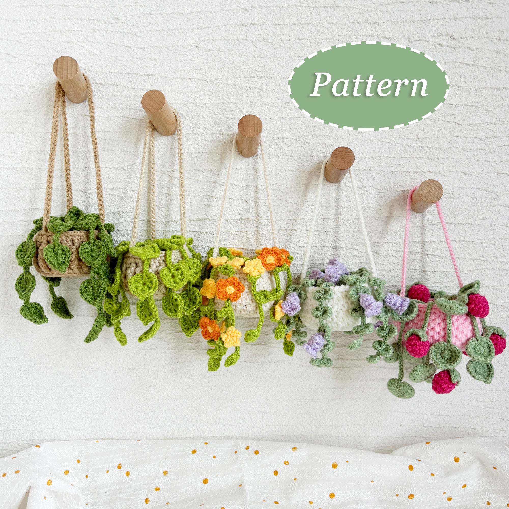 hanging potted plant crochet pattern 5in1 Plant Crochet Pattern Bundle – Lily's Lyric