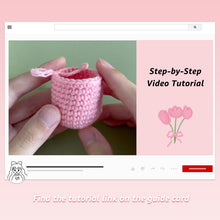 Load image into Gallery viewer, Tulip Flowerpot Crochet Kit Purple&Yellow