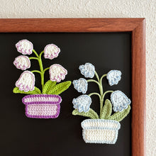Load image into Gallery viewer, Flat Lily-of-the-Valley Pot Crochet Pattern