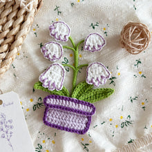 Load image into Gallery viewer, Flat Lily-of-the-Valley Pot Crochet Pattern