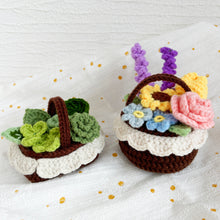 Load image into Gallery viewer, Mini Flower Basket and Flowers Crochet Pattern