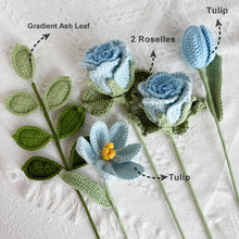 Load image into Gallery viewer, Crochet Flowers Pink/Blue