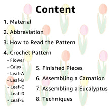 Load image into Gallery viewer, Carnation & Eucalyptus Crochet Pattern