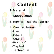 Load image into Gallery viewer, Rose & Heart Chain Crochet Pattern