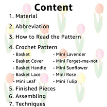 Load image into Gallery viewer, Mini Flower Basket and Flowers Crochet Pattern