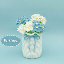 Load image into Gallery viewer, Forget-me-not Vase Crochet Pattern
