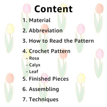 Load image into Gallery viewer, Rosa Chinensis Flower Crochet Pattern