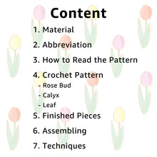 Load image into Gallery viewer, Rose Flower Crochet Pattern