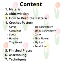 Load image into Gallery viewer, Strawberry Watering Can Crochet Pattern