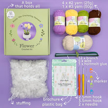 Load image into Gallery viewer, Tulip Flowerpot Crochet Kit Purple&Yellow