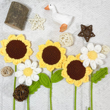 Load image into Gallery viewer, Sunflower & Daisy Flower Crochet Pattern