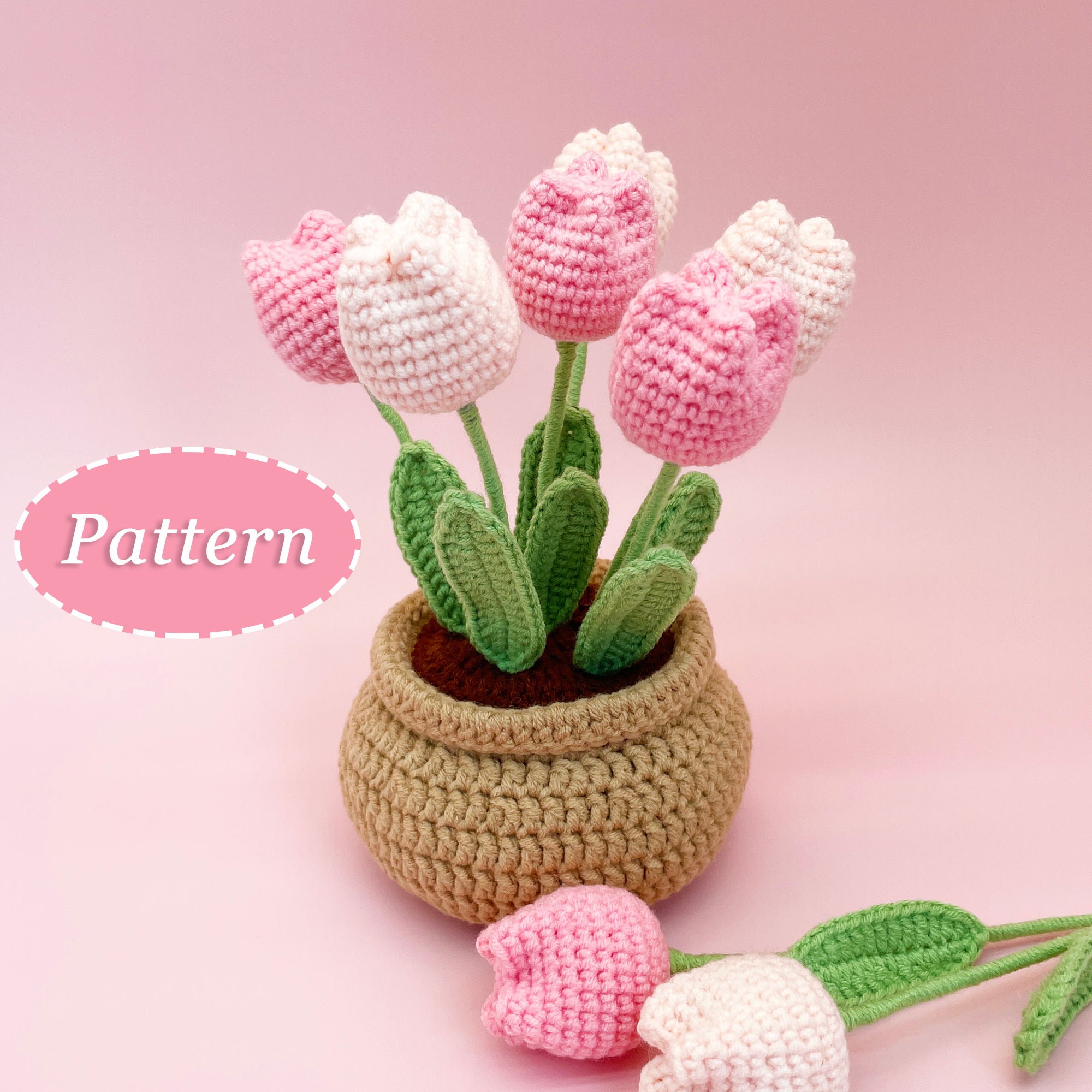 Tulip Flowerpot Crochet Pattern