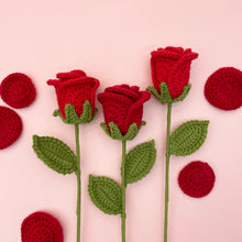 Load image into Gallery viewer, Rose Crochet Kit Red

