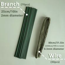 Load image into Gallery viewer, 100 pcs Flower Branch Stem &amp; Iron Wire
