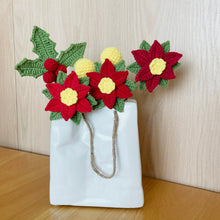 Load image into Gallery viewer, Poinsettia Flower &amp; Holly Leaf Crochet Pattern
