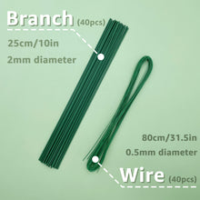 Load image into Gallery viewer, 80 pcs Flower Branch Stem &amp; Iron Wire
