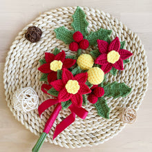 Load image into Gallery viewer, Poinsettia Flower &amp; Holly Leaf Crochet Pattern
