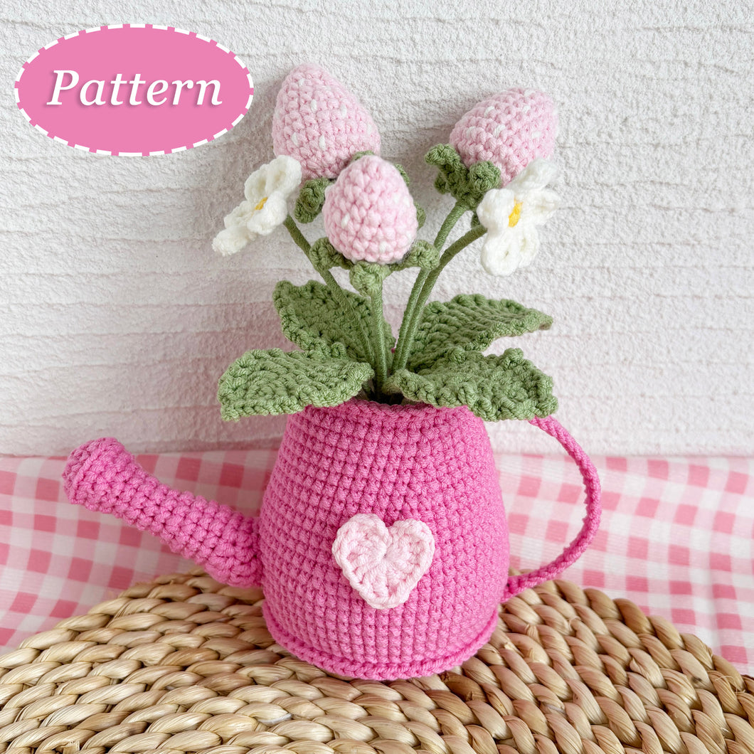 Strawberry Watering Can Crochet Pattern