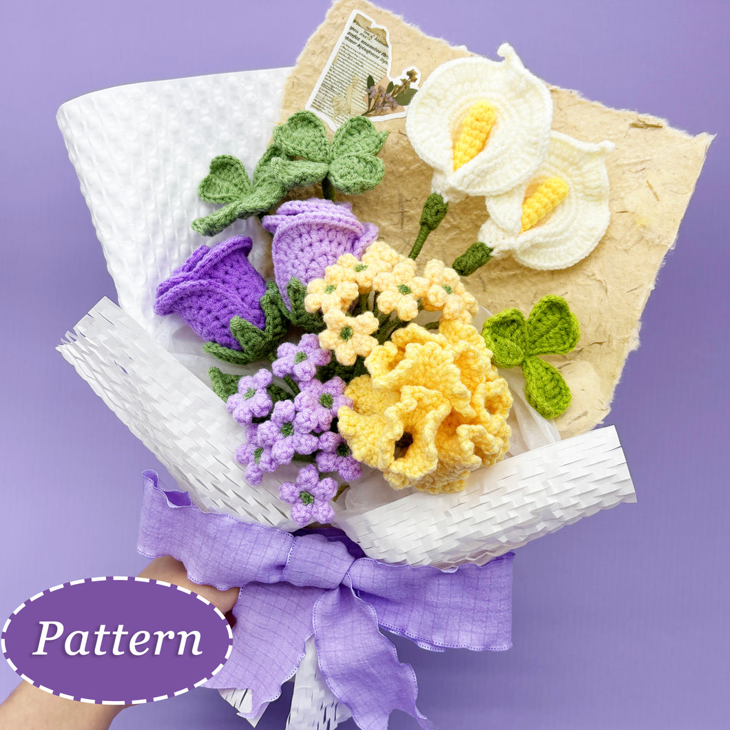 Carnation Flower Bouquet Crochet Patterns
