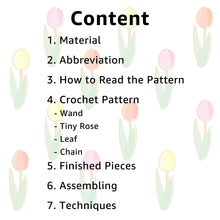 Load image into Gallery viewer, Rose Wand Crochet Pattern
