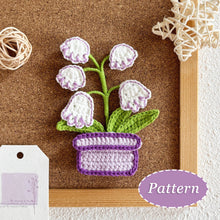 Load image into Gallery viewer, Flat Lily-of-the-Valley Pot Crochet Pattern
