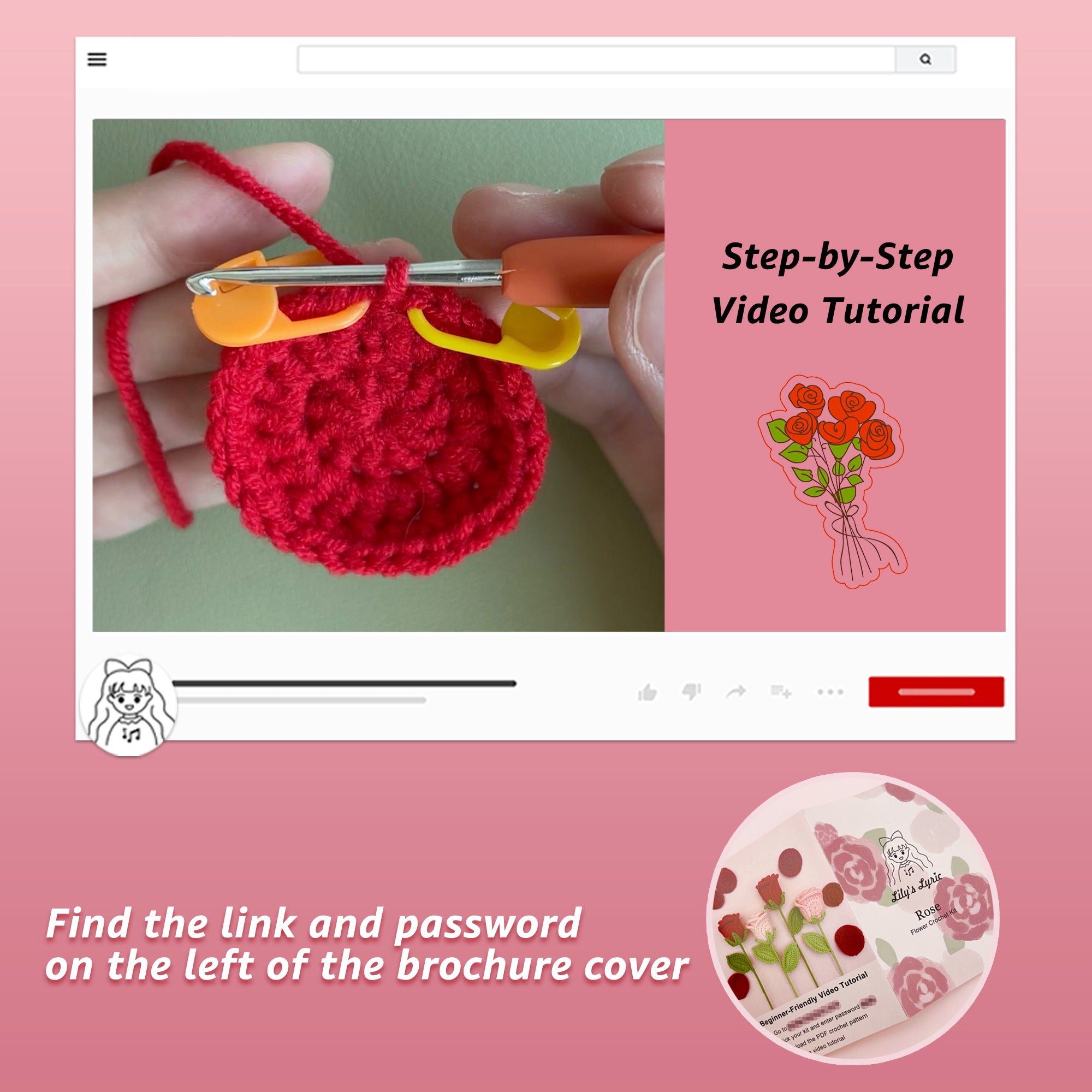 Rose Crochet Kit Red – Lily's Lyric