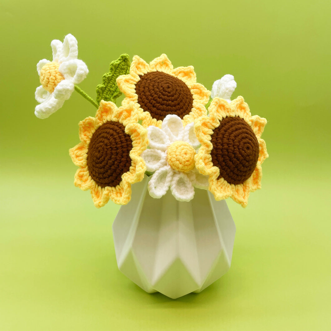 Sunflower & Daisy Flower Crochet Kit
