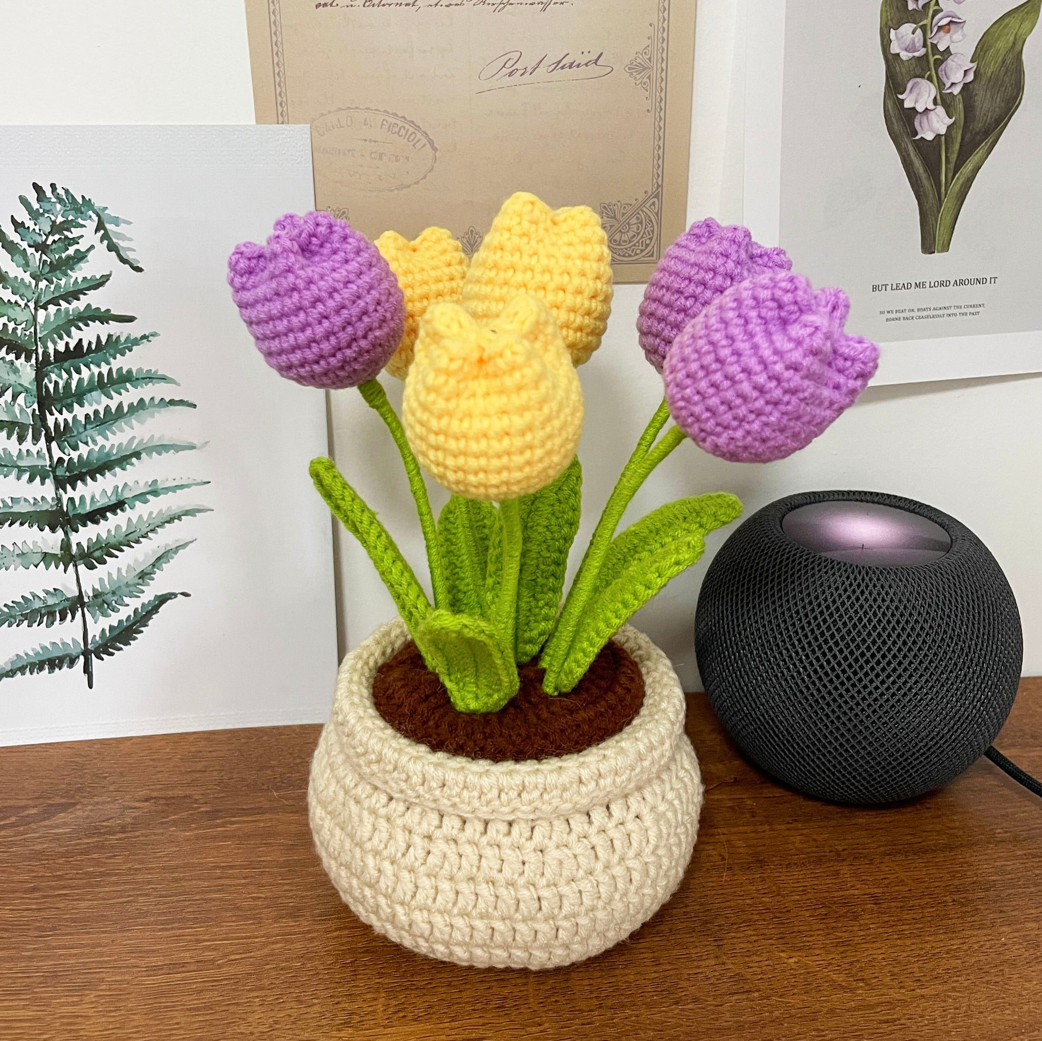 Women Sunflower Daisy Lily Flower Crochet Knitting Kit Tulip Flower Wool  Yarn Thread Cord Crochet Material Kit Beginner Starter