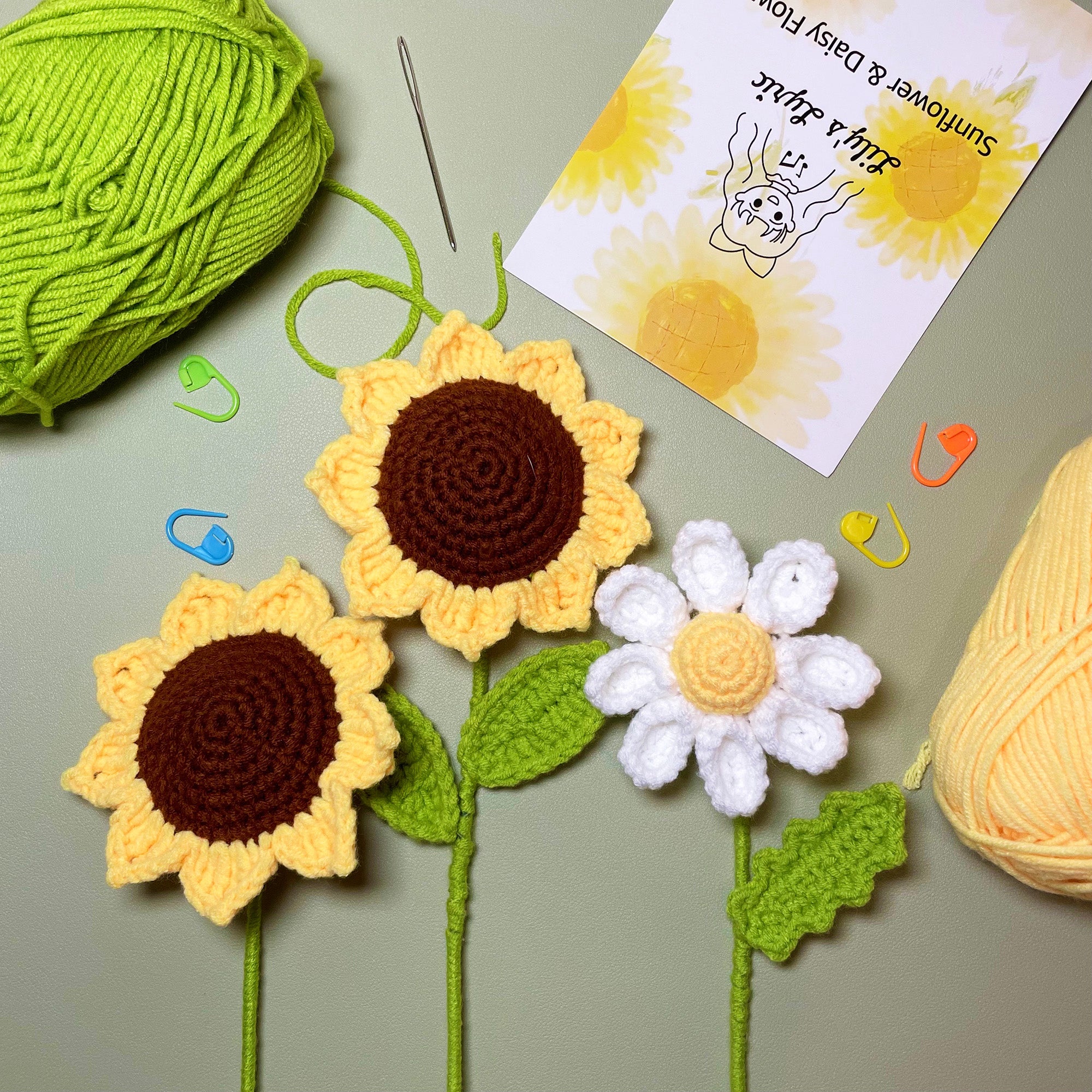 Sunflower & Daisy Flower Crochet Kit – Lily's Lyric