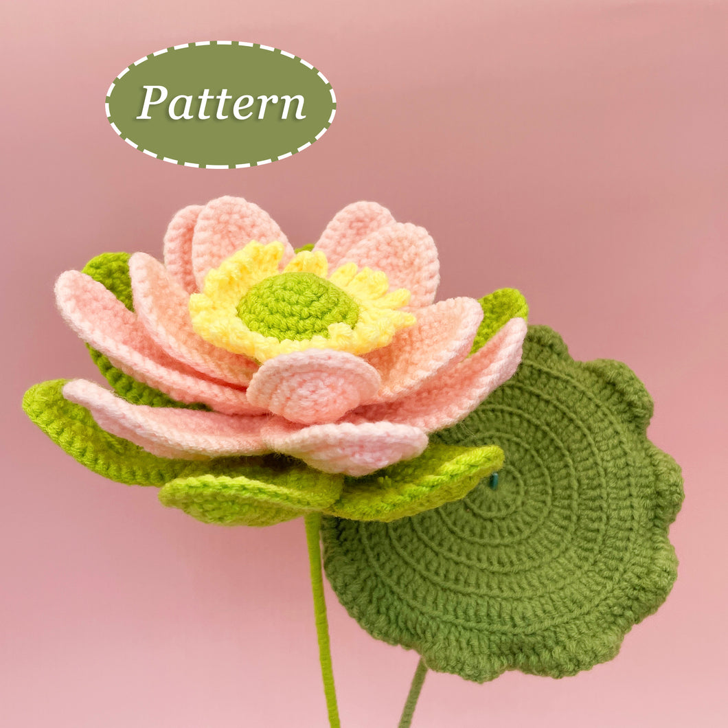 lily pad flower pattern Lotus Water Lily Flower Crochet Pattern