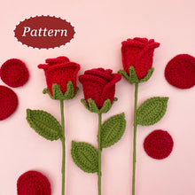 Load image into Gallery viewer, Rose Flower Crochet Pattern
